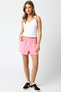 Pink Linen Shorts