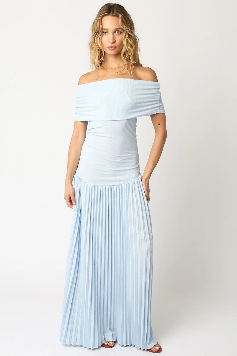 Elina Blue Drop Waist Dress