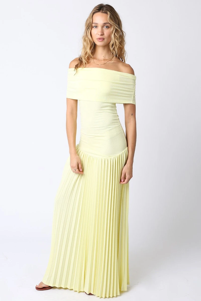 Elina Yellow Drop Waist Dress