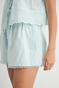 Light Blue Tie Tank & Shorts Set