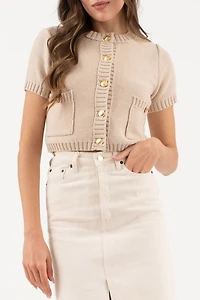 Gold Button Short Sleeve