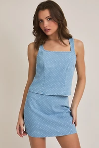 Polka Dot Denim Set