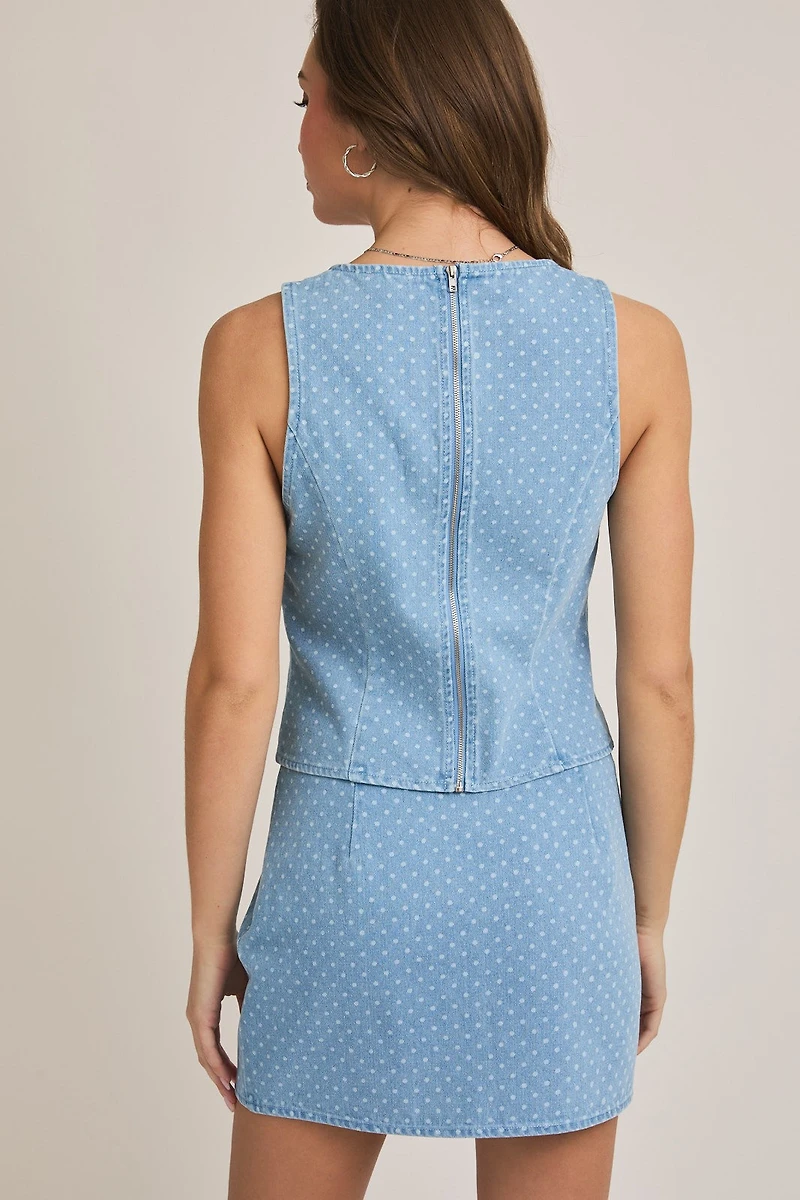 Polka Dot Denim Set