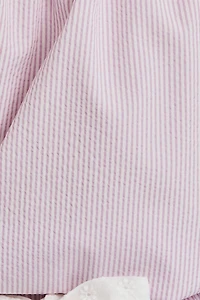 Lavender & White Puff Sleeve Pajamas