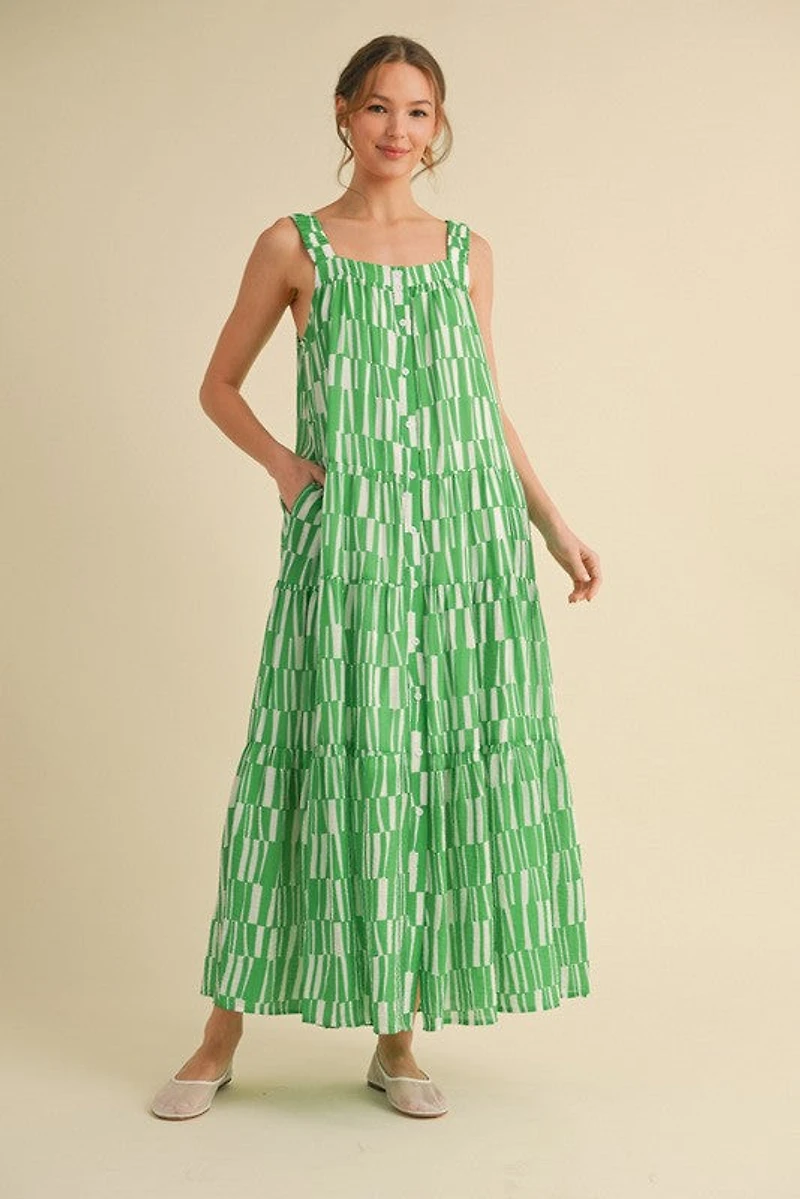 Green Button Down Sundress