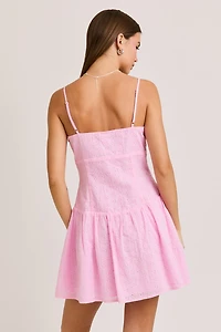 Pink Drop Waist Mini Dress