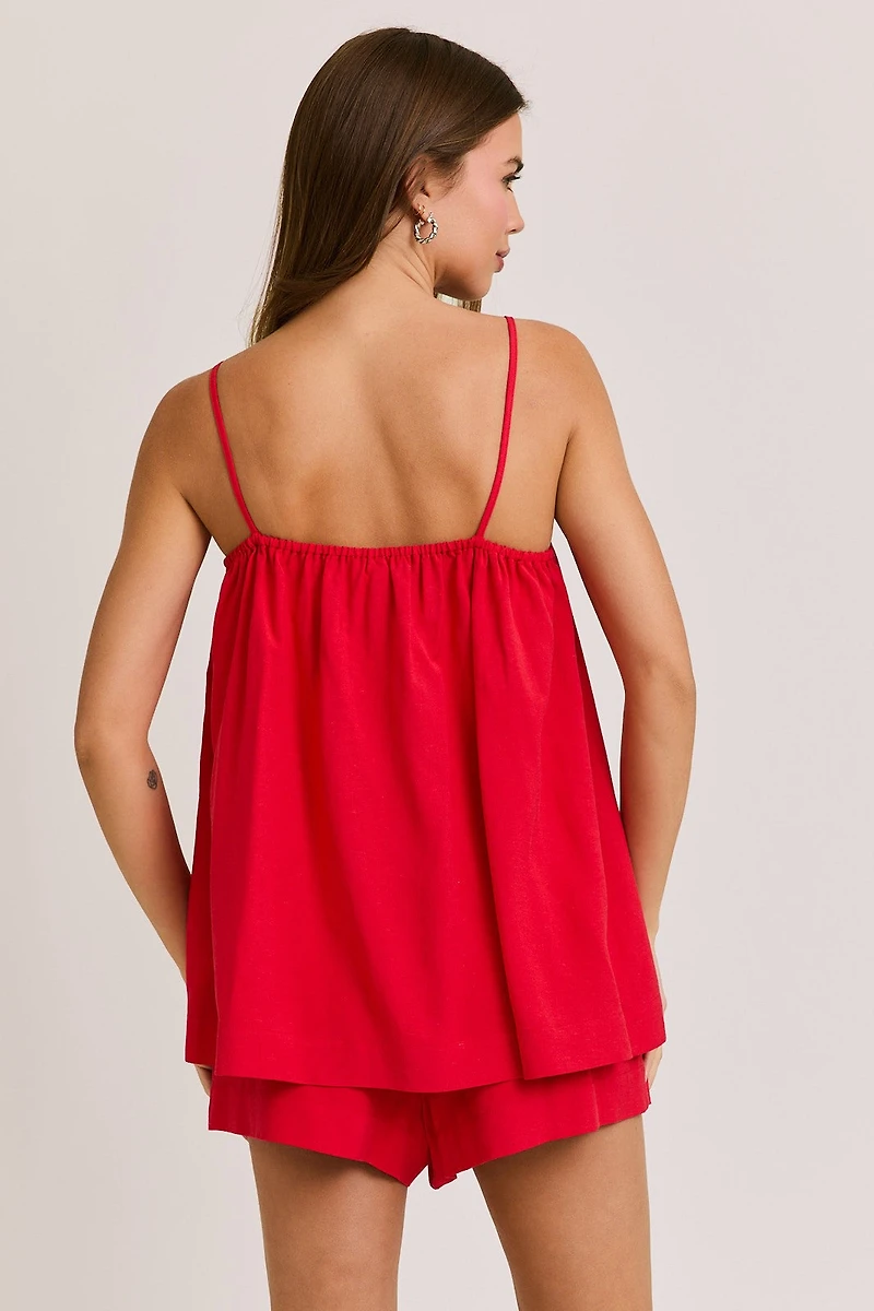 Red Spaghetti Top & Short Set