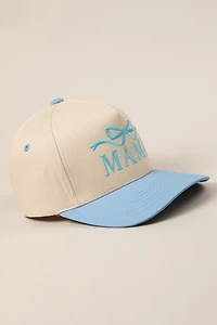 MAMA Bow Trucker Hat/ Blue