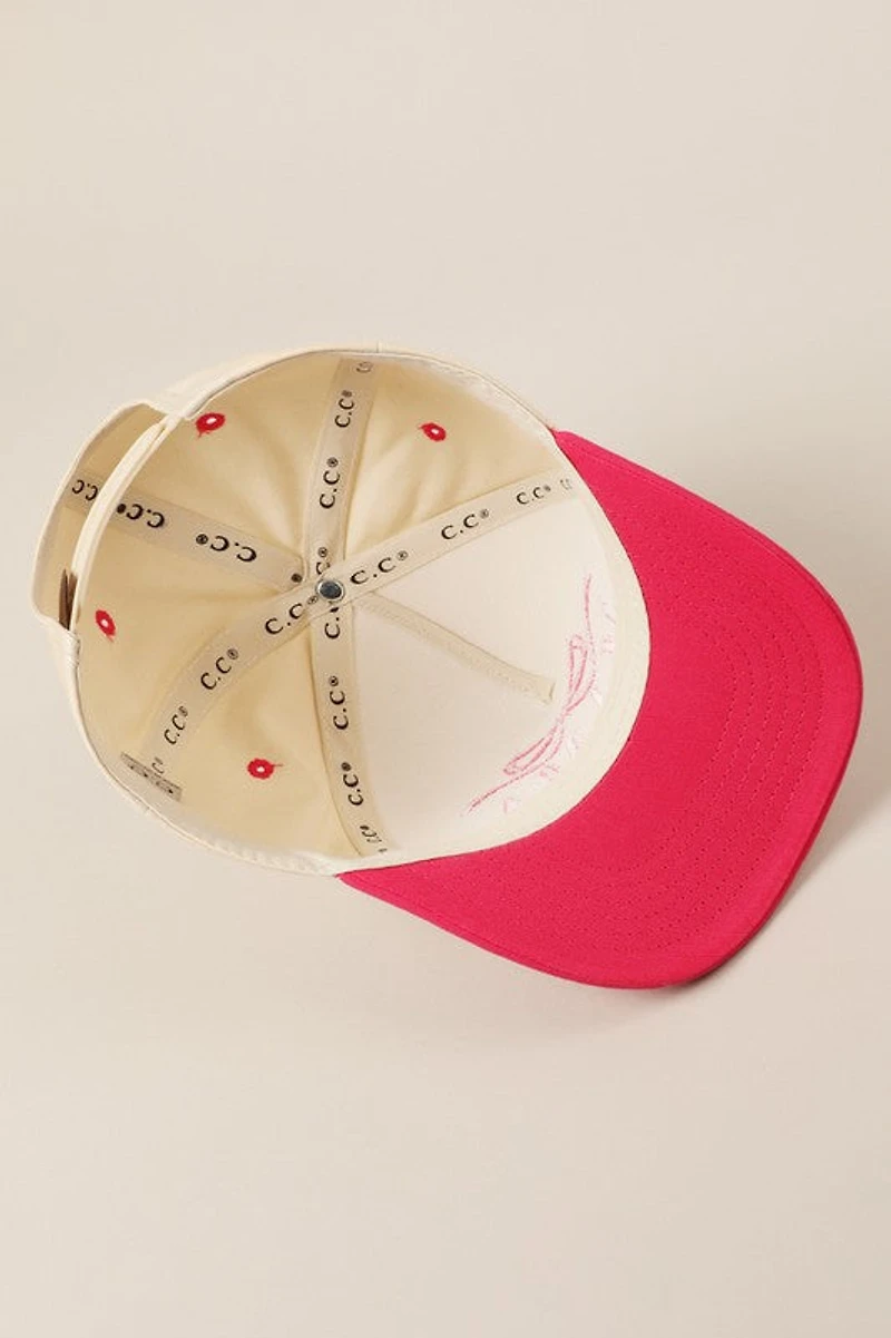 MAMA Bow Trucker Hat/ Pink