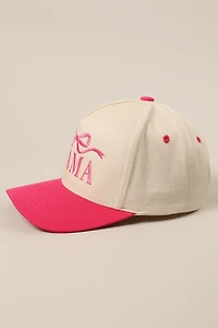 MAMA Bow Trucker Hat/ Pink