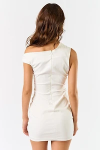 White Asymmetrical Mini Dress