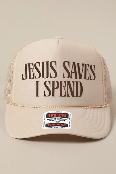 Jesus Saves Hat/ Beige