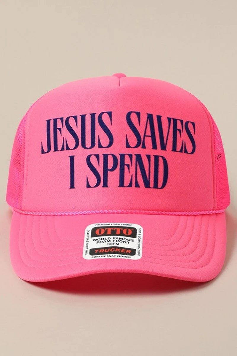 Jesus Saves Hat/ Hot Pink