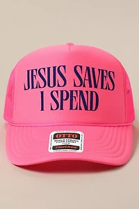 Jesus Saves Hat/ Hot Pink