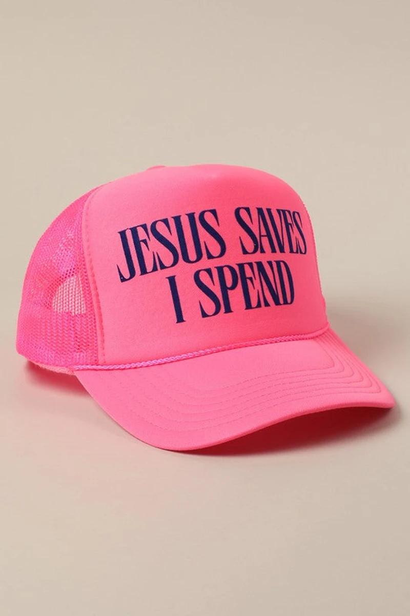 Jesus Saves Hat/ Hot Pink