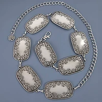 Silver Rectangle Concho Chain Belt