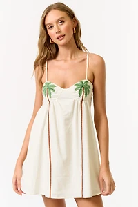Palm Tree Linen Dress