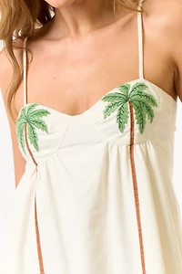 Palm Tree Linen Dress