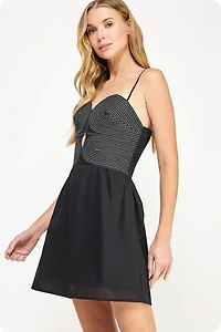 Black Stitch Mini Dress