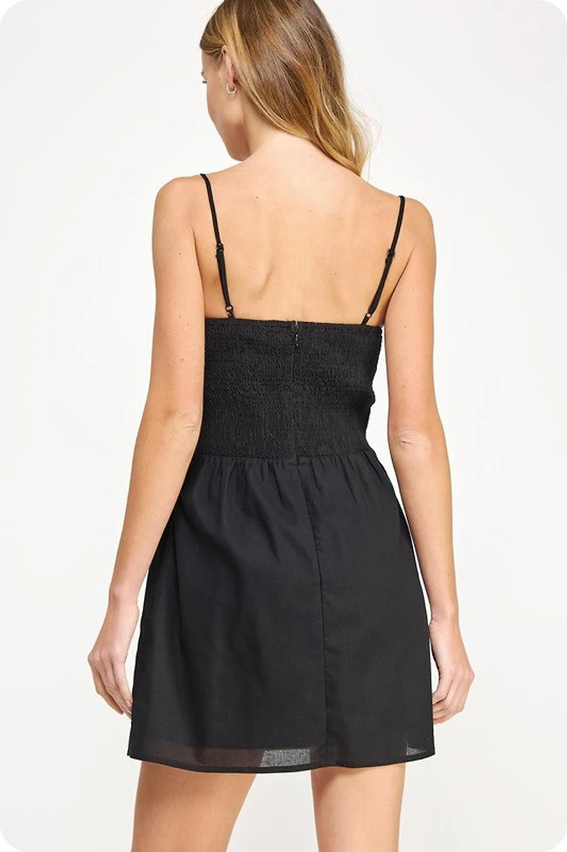 Black Stitch Mini Dress
