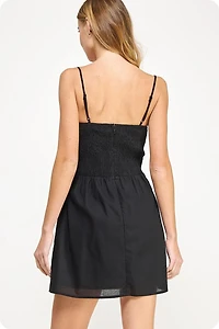 Black Stitch Mini Dress