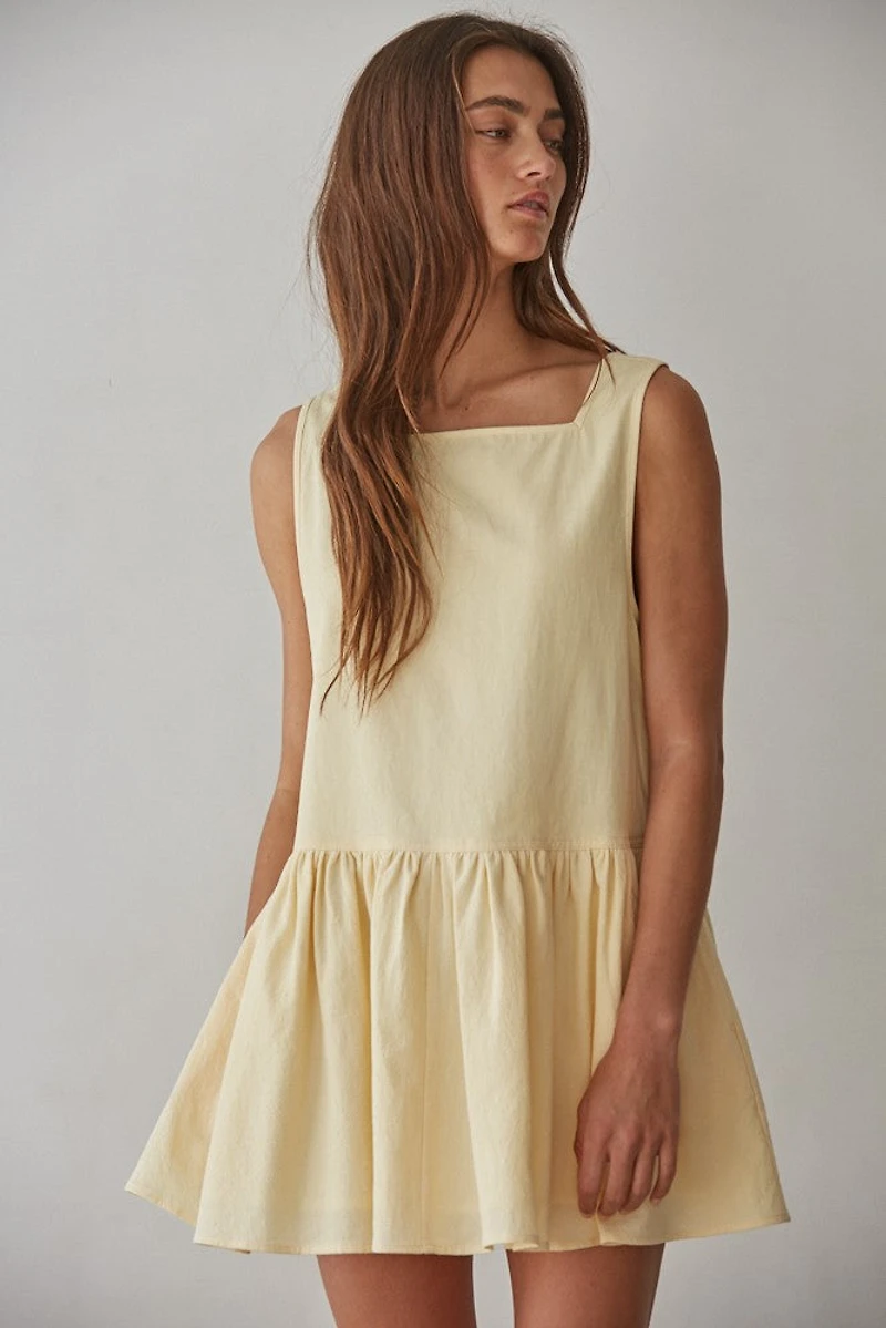 Yellow Sleeveless Mini Dress