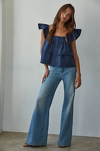 Navy Zira Button Down Top