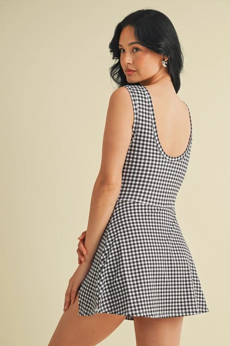 Gingham Wrap Tie Dress
