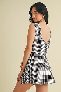 Gingham Wrap Tie Dress