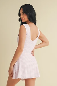 Gingham Wrap Tie Dress
