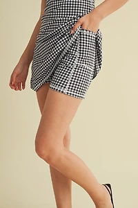 Gingham Print Sweetheart Dress