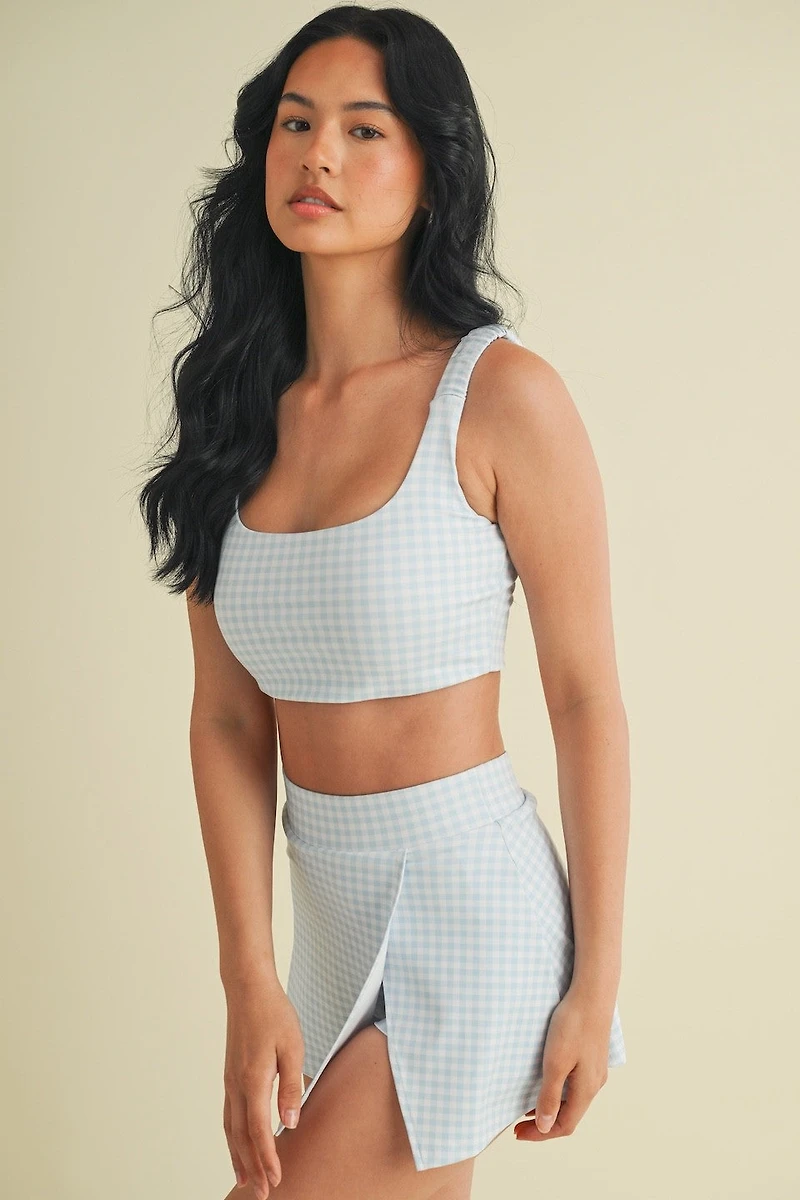 Gingham Print Bra Top
