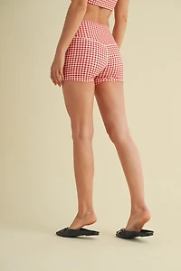 Red Gingham Mini Shorts