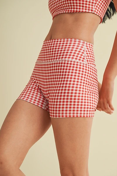 Red Gingham Mini Shorts