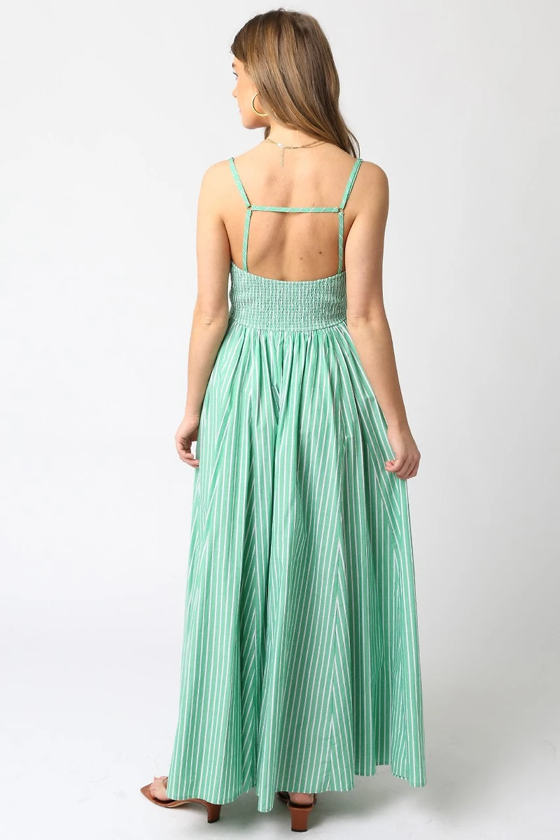 Green Stripe Maxi Dress