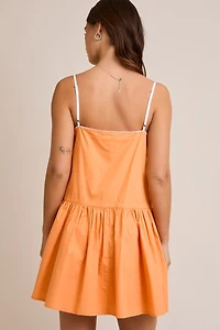 White Poplin Mini Dress