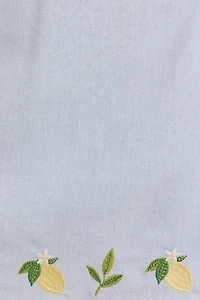 Lemon Embroidery Blue Dress