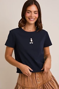 Puppy Embroidered Baby Tee