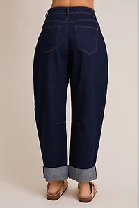 Denim Roll-up Barrel Pants