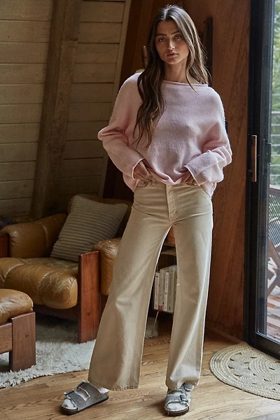 Pink Rolled Neck Sweater
