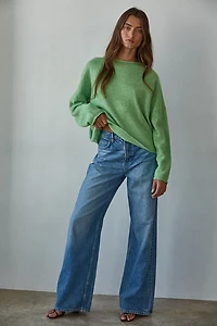 Green Rolled Neck Sweater