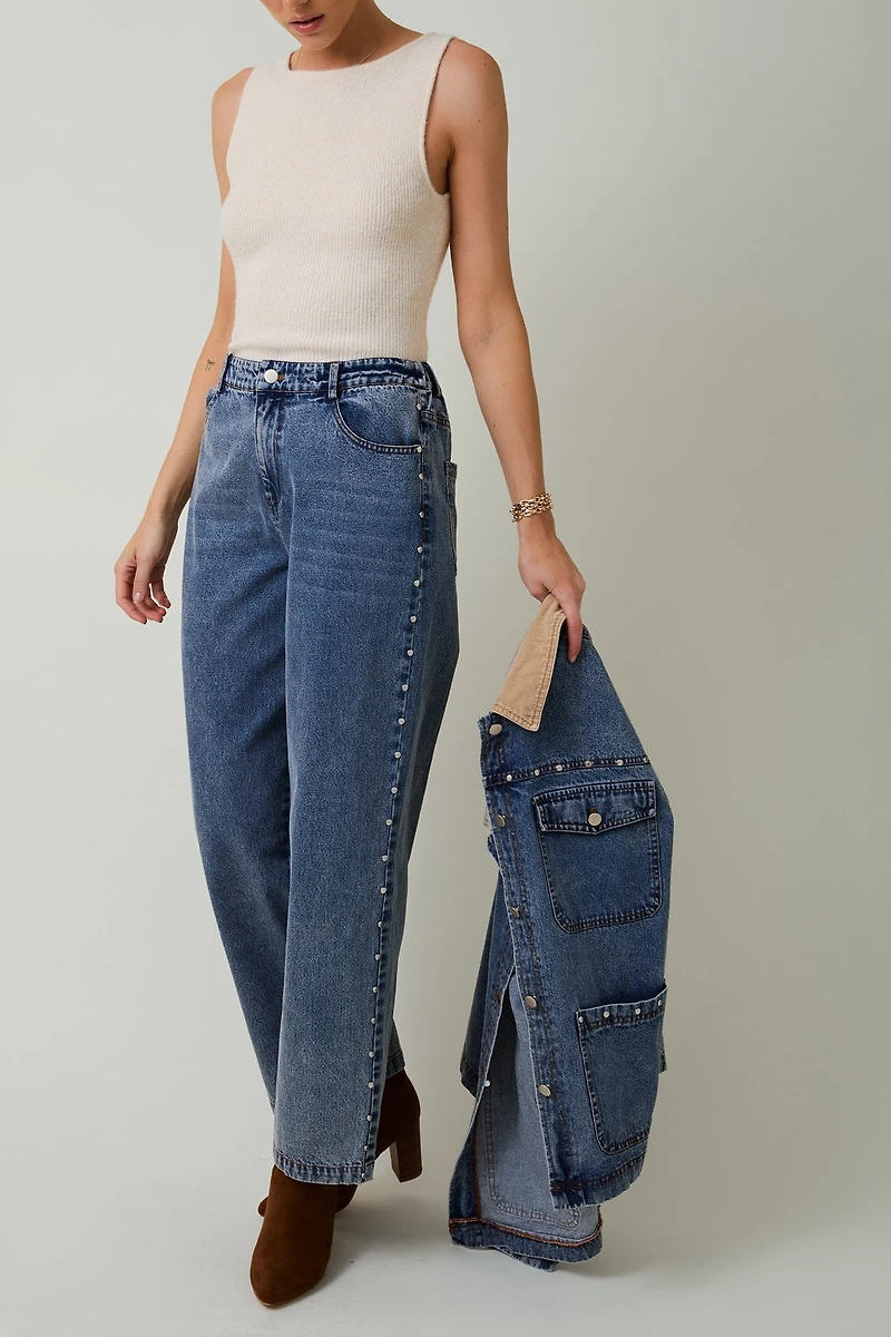 Stud Detail Denim Jean