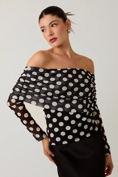 Off Shoulder Polka Dot Top
