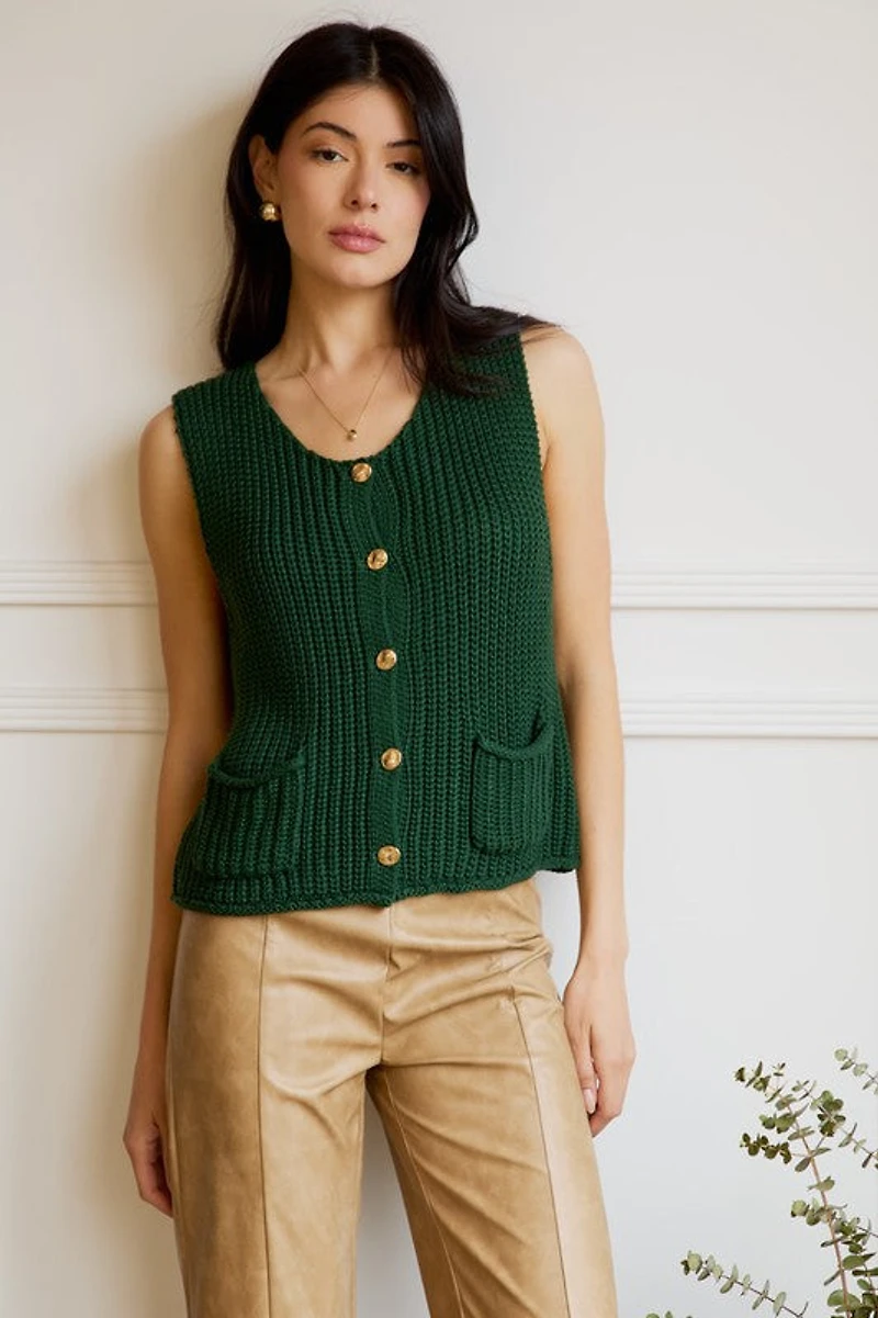 Dark Green Sweater Vest