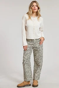 Cream Lightweight Button Cardigan