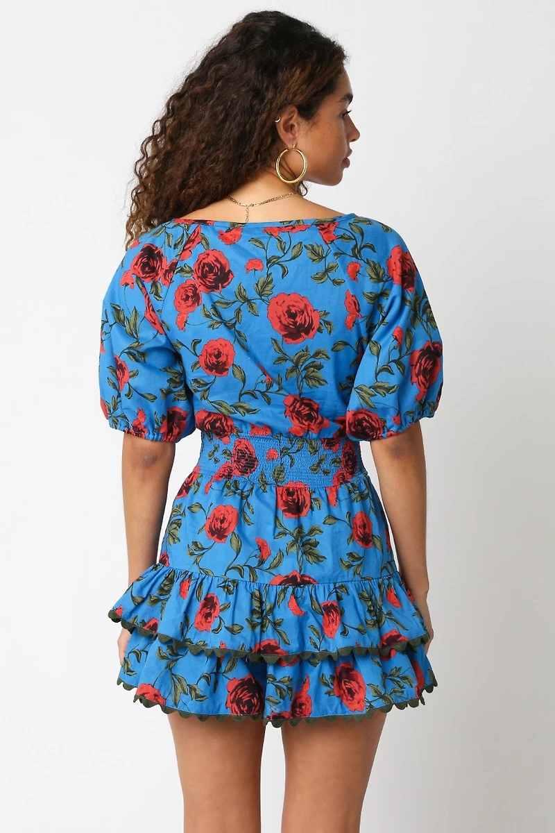 Blue & Red Annie Romper