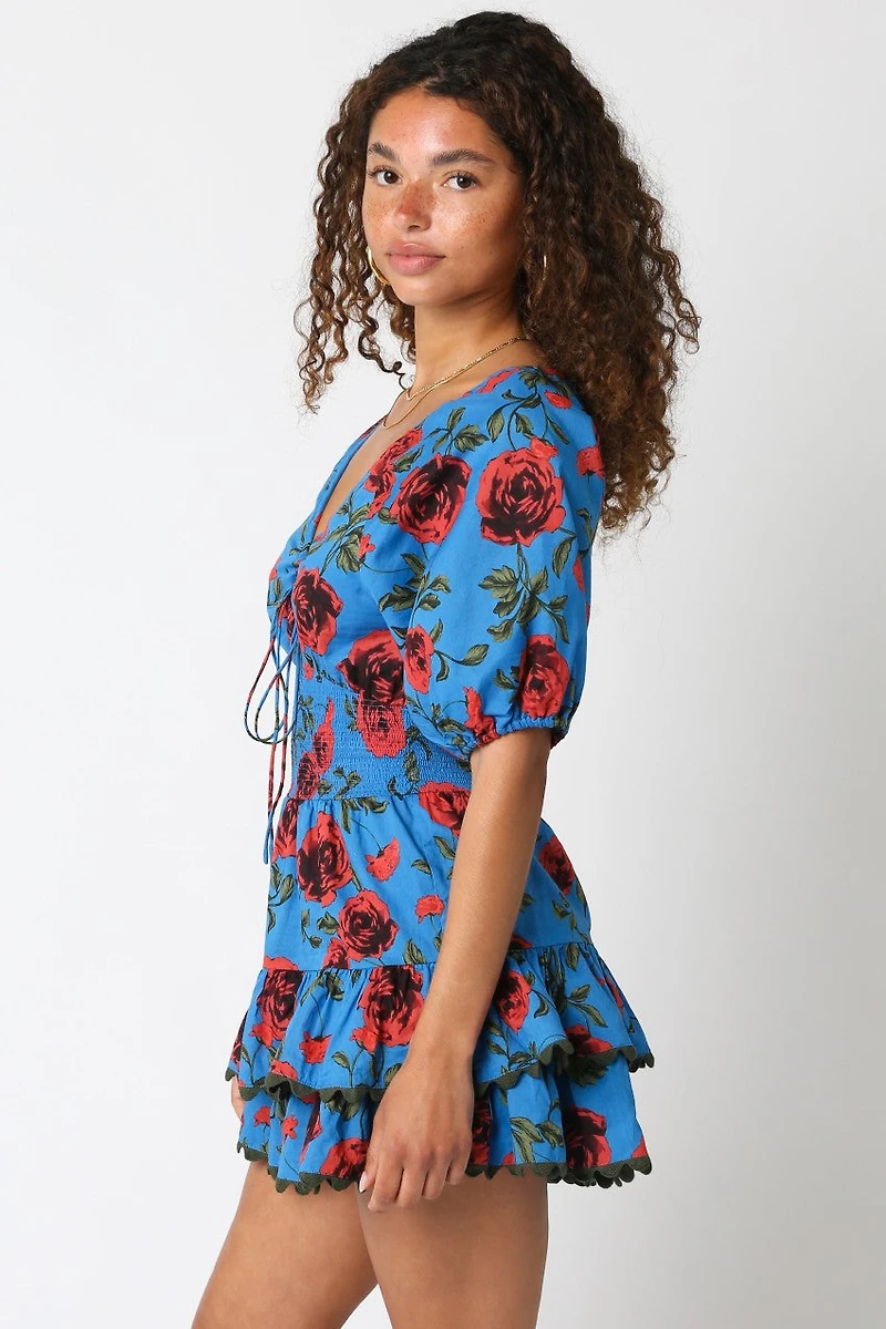 Blue & Red Annie Romper