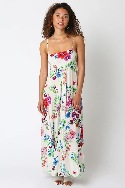 White Kaylee Floral Maxi Dress