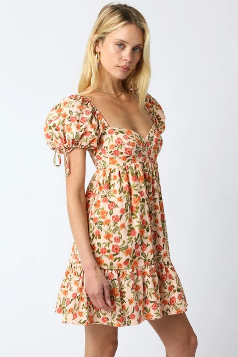 Peach Floral Dress