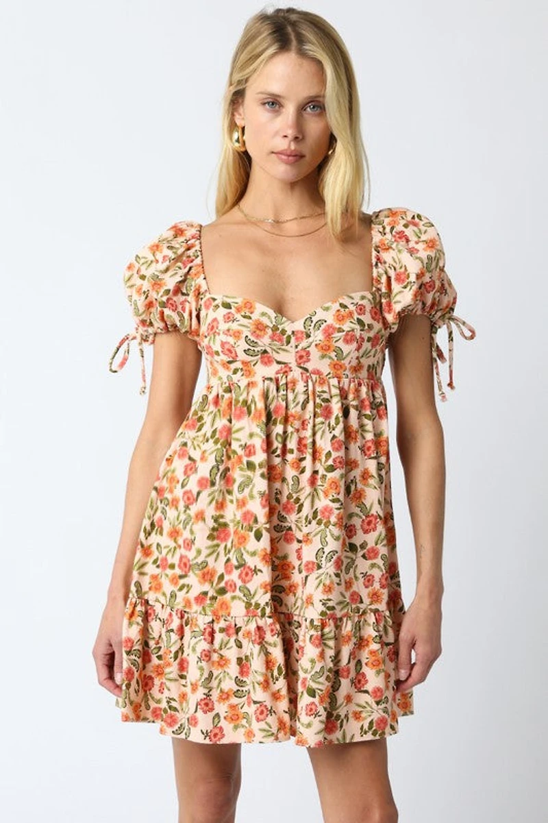 Peach Floral Dress